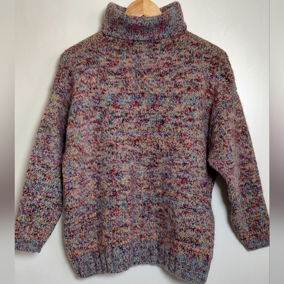 Vintage Express Multicolor Alpaca Wool Blend Turtleneck Sweater - Picture 7 of 9